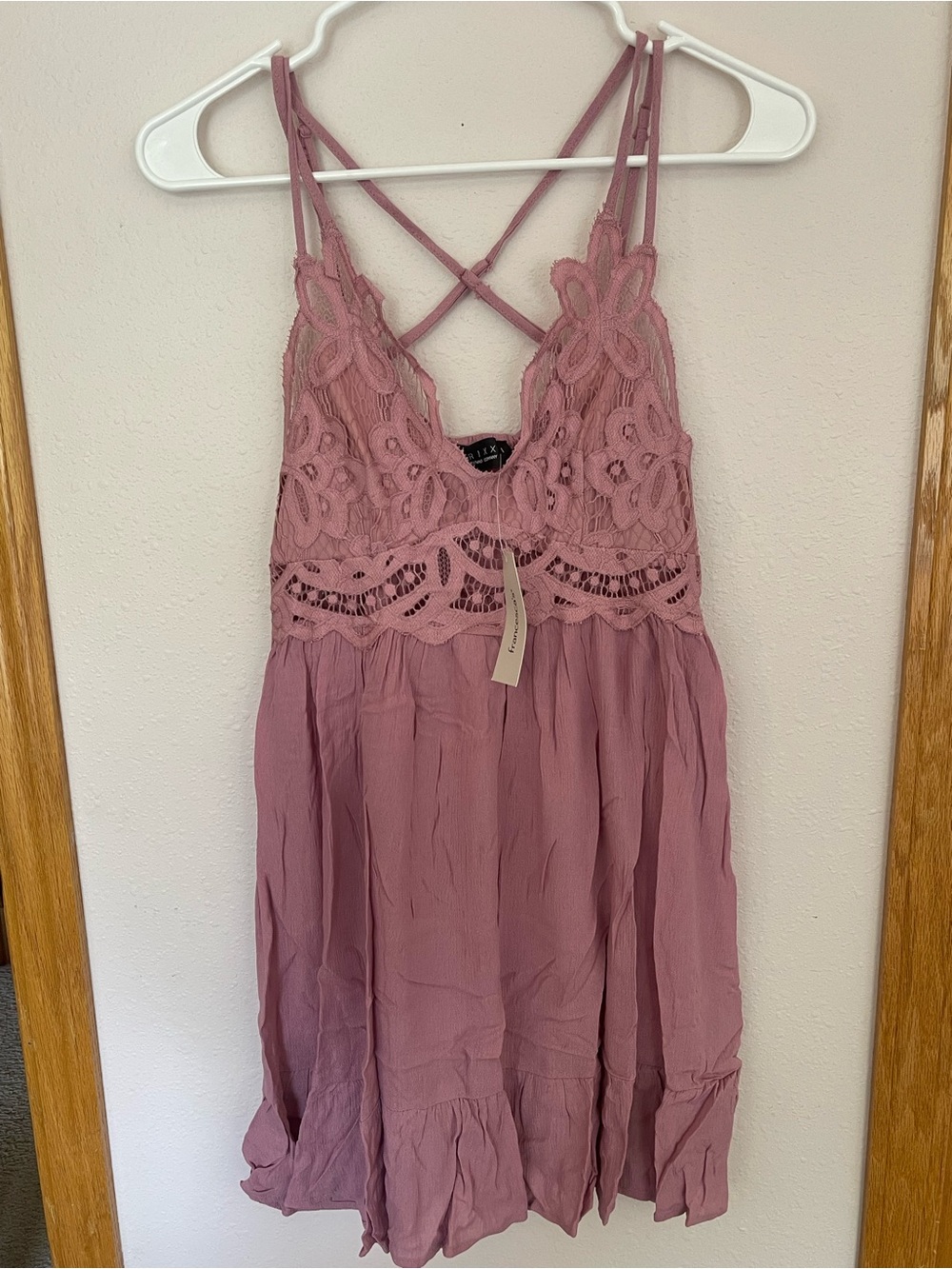 Trixxi Pink Crochet Lace Dress